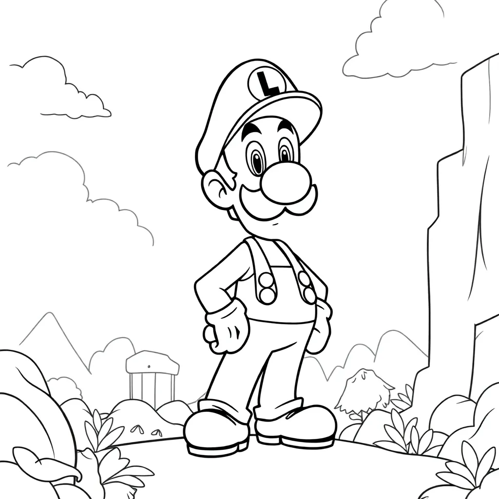Luigi coloring page