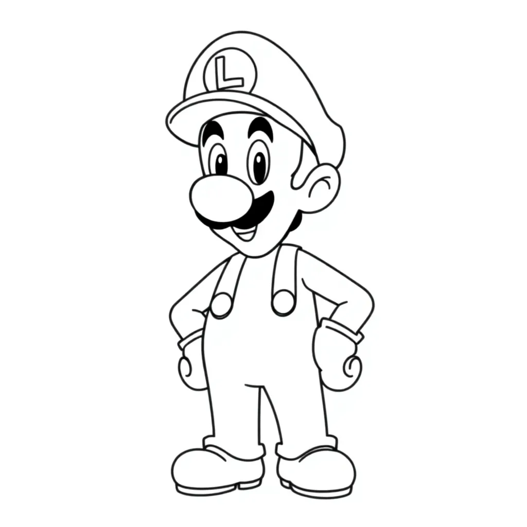 Luigi coloring page
