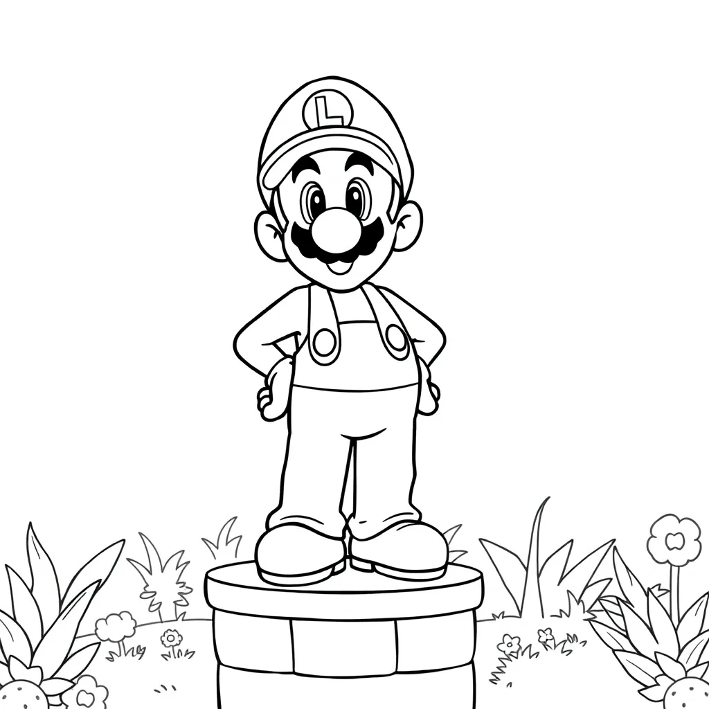 Luigi coloring page
