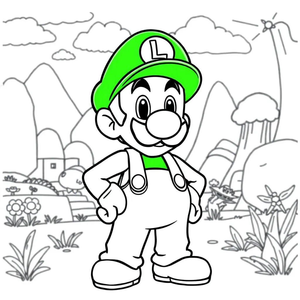 Luigi coloring page