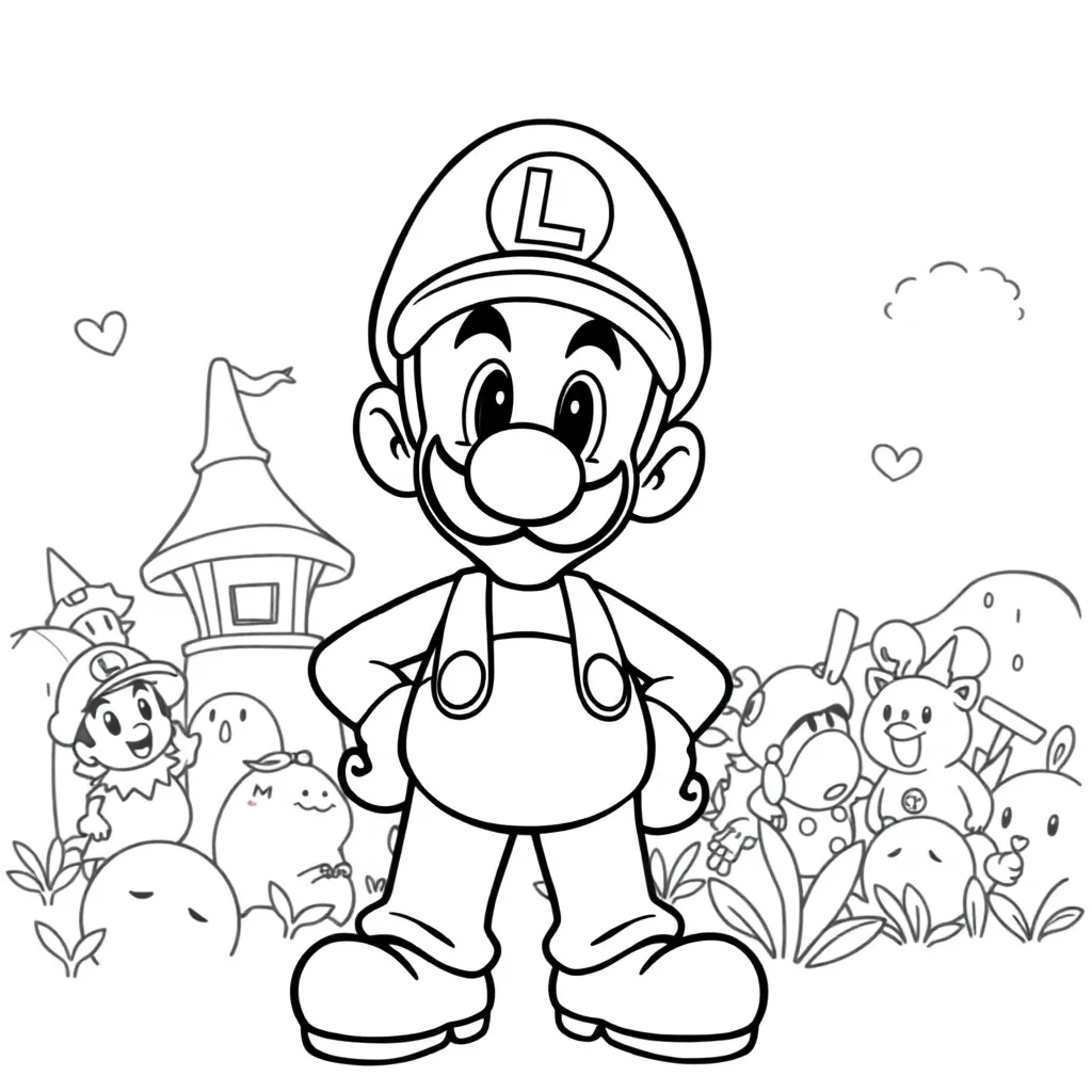 Luigi coloring page