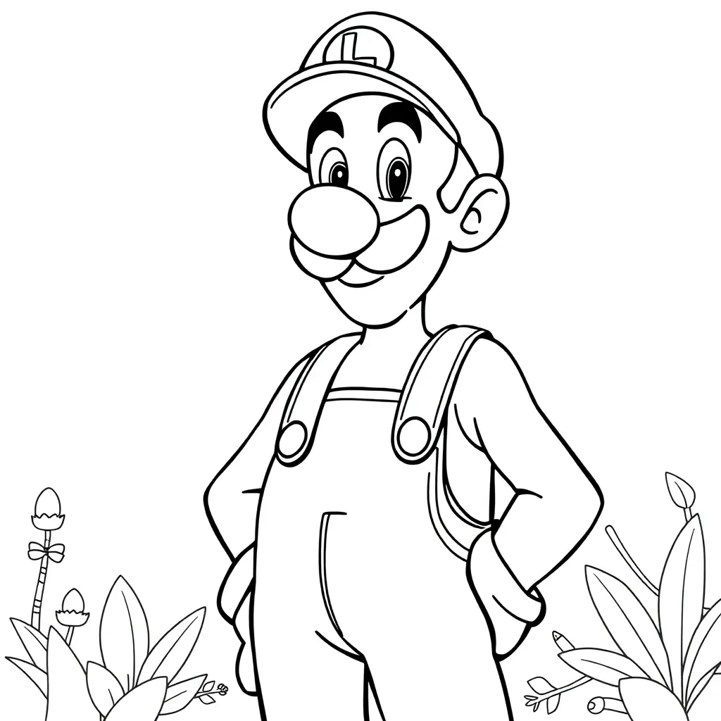 Luigi coloring page