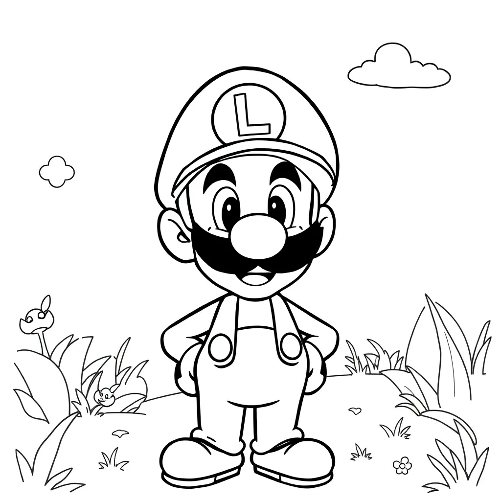 Luigi coloring page