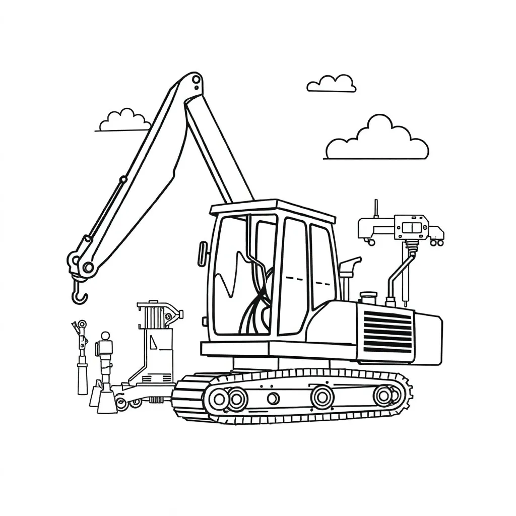 Machines coloring page