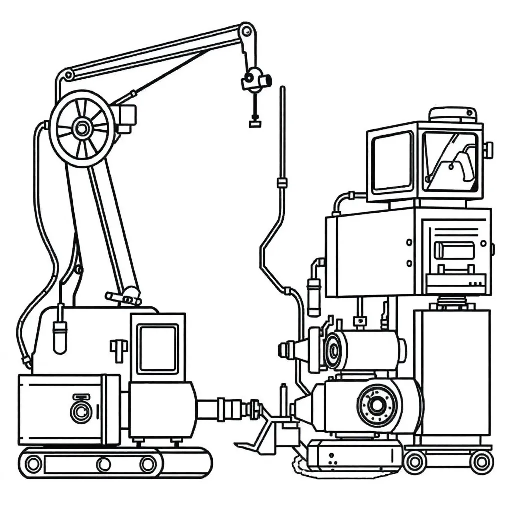 Machines coloring page