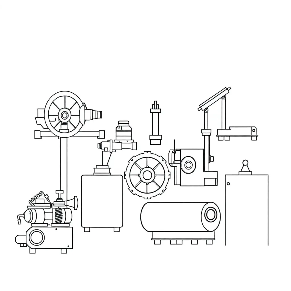 Machines coloring page