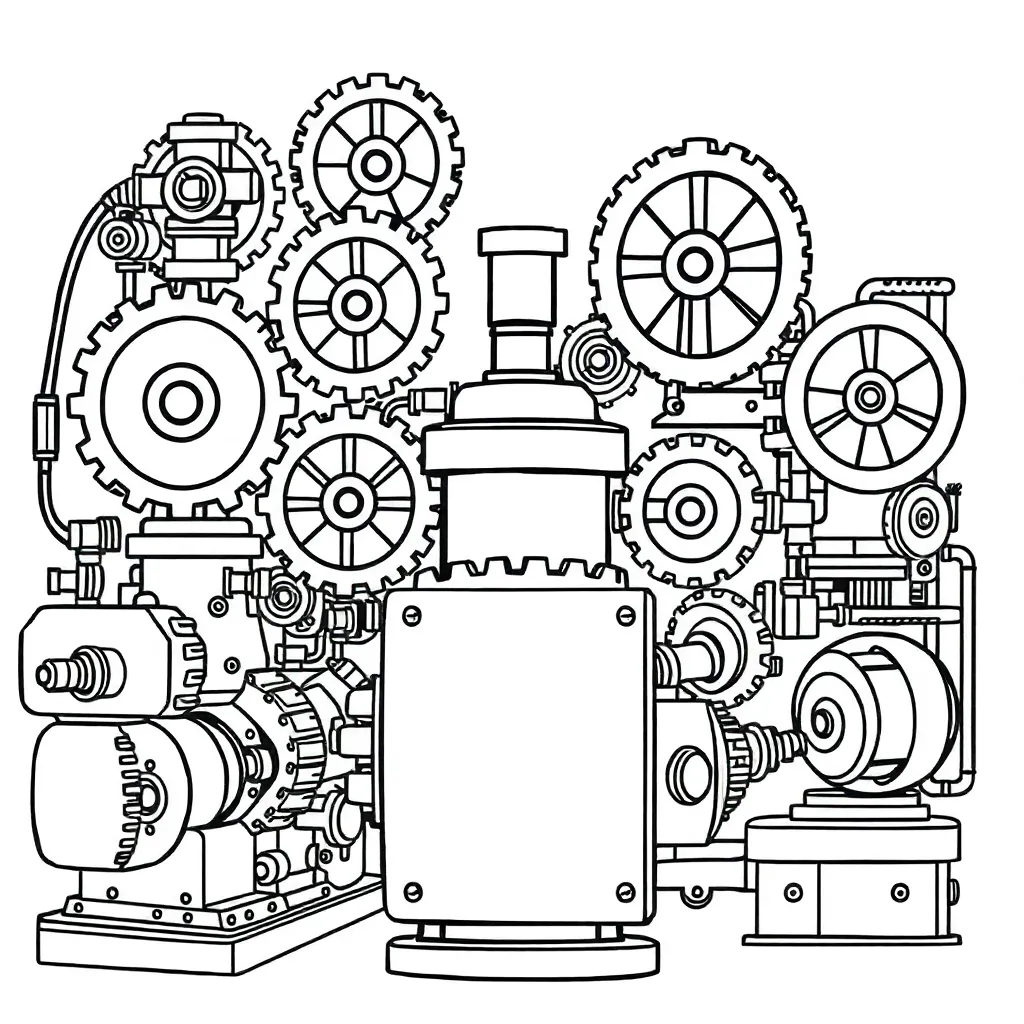 Machines coloring page