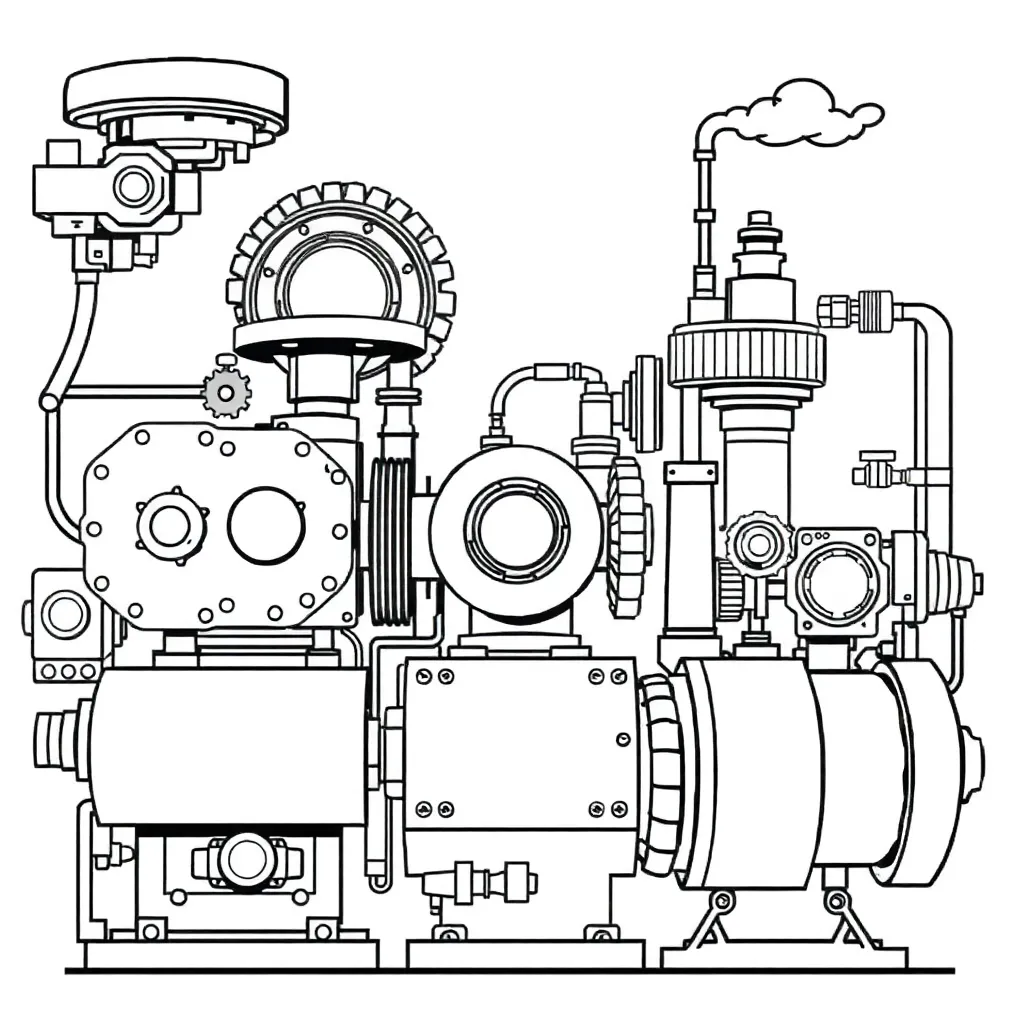 Machines coloring page