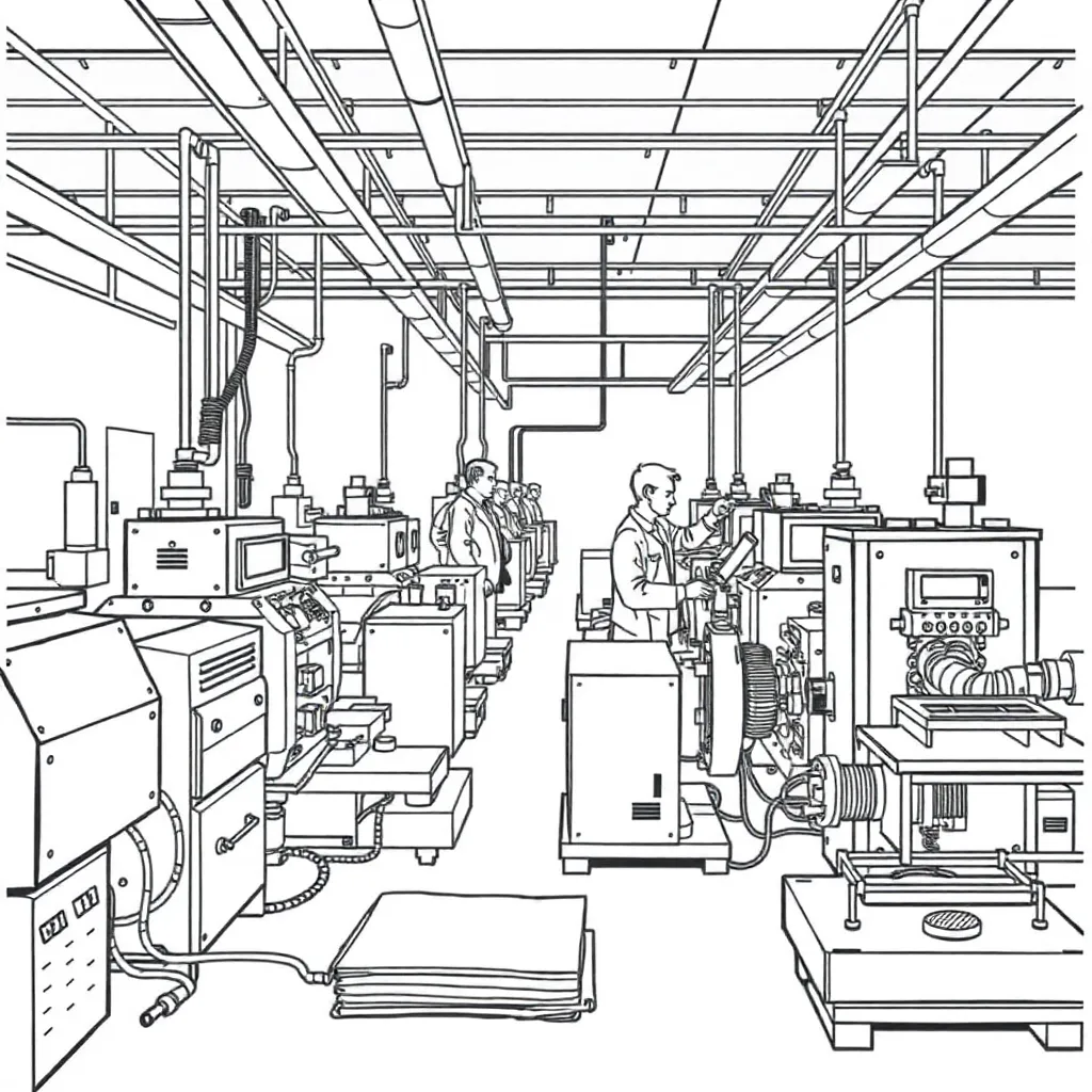 Machines coloring page