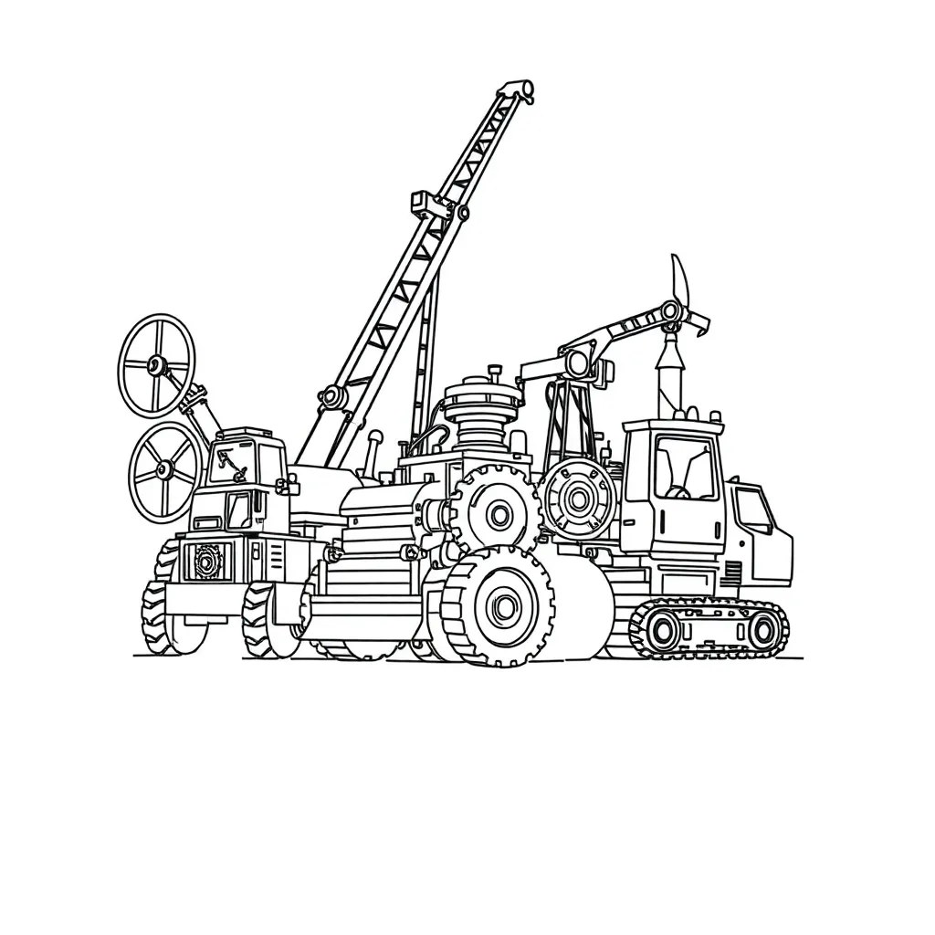 Machines coloring page