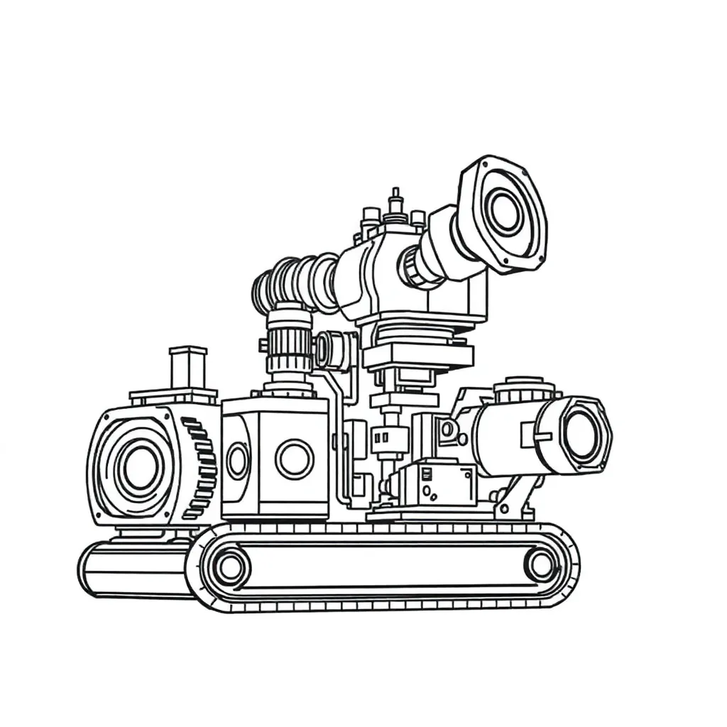 Machines coloring page