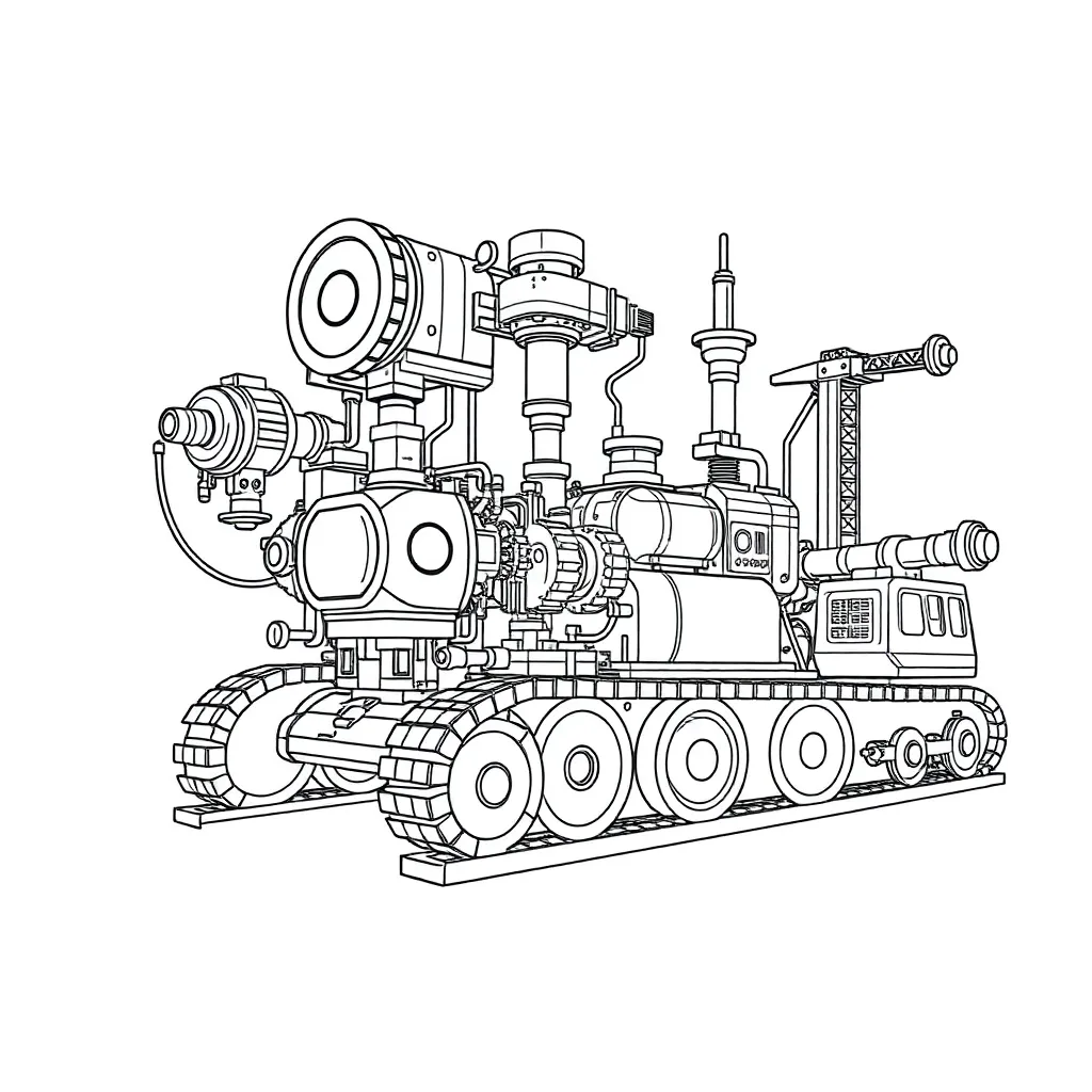 Machines coloring page