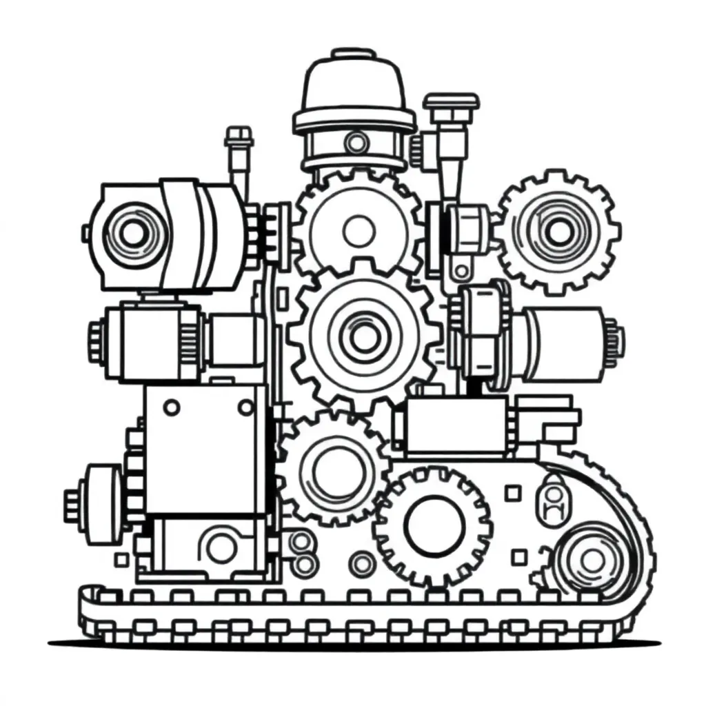 Machines coloring page