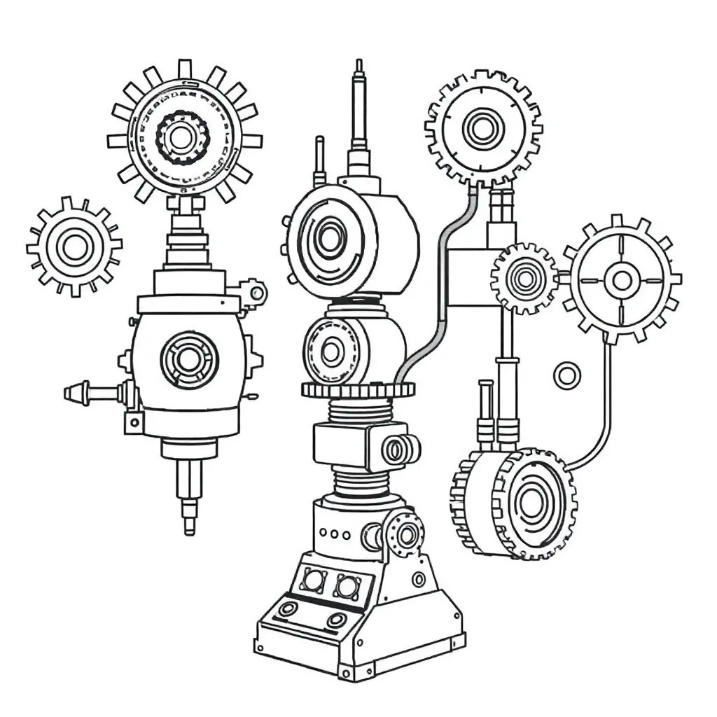 Machines coloring page