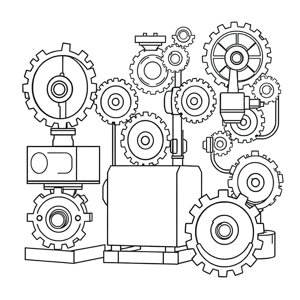 Machines coloring page