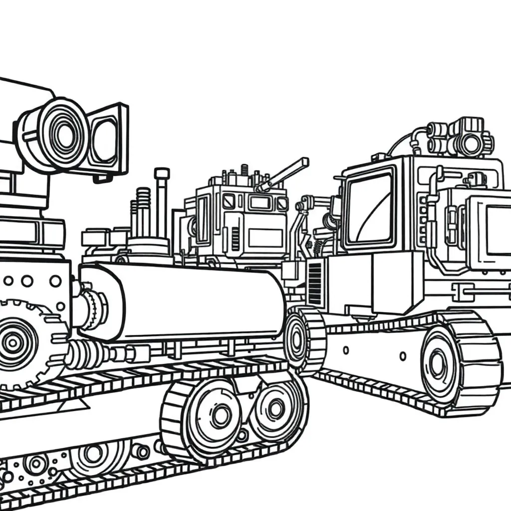 Machines coloring page