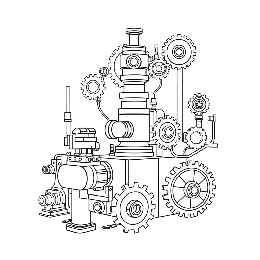 Machines coloring page