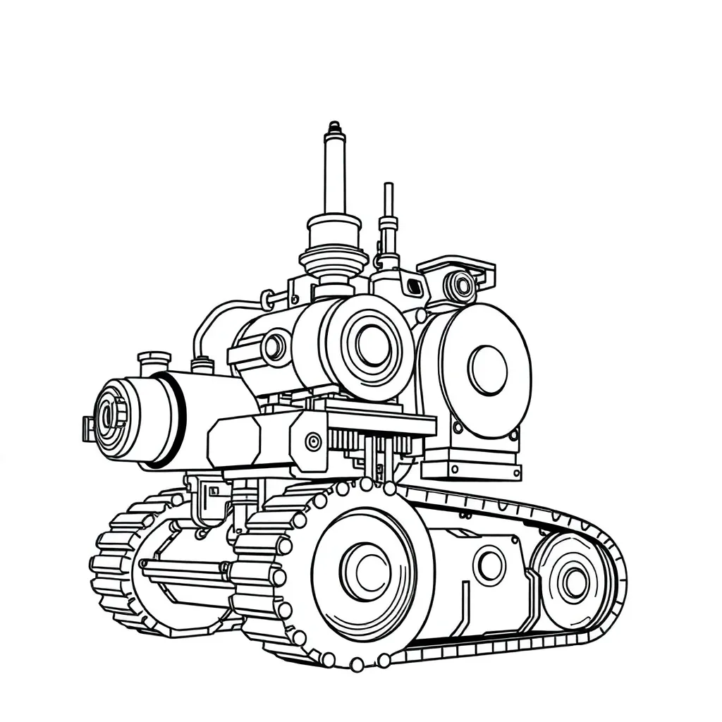 Machines coloring page