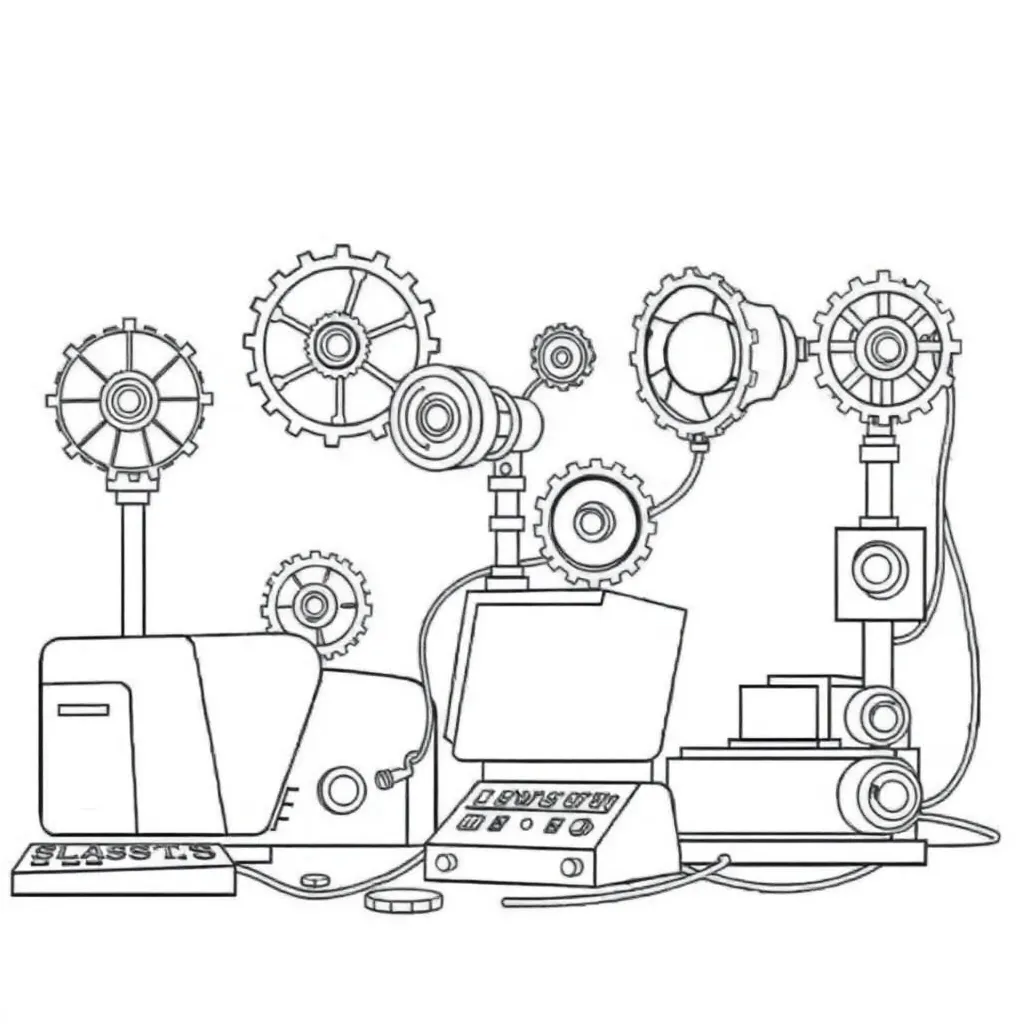 Machines coloring page