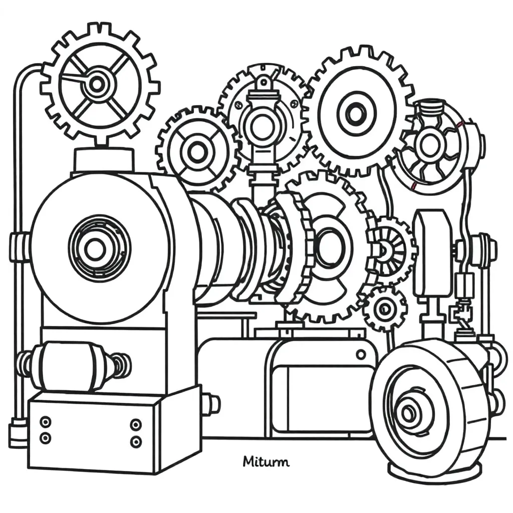 Machines coloring page