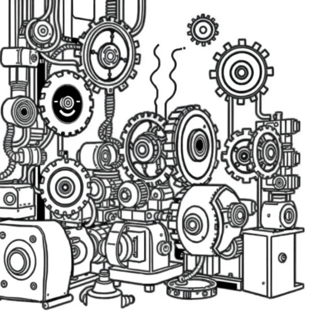 Machines coloring page