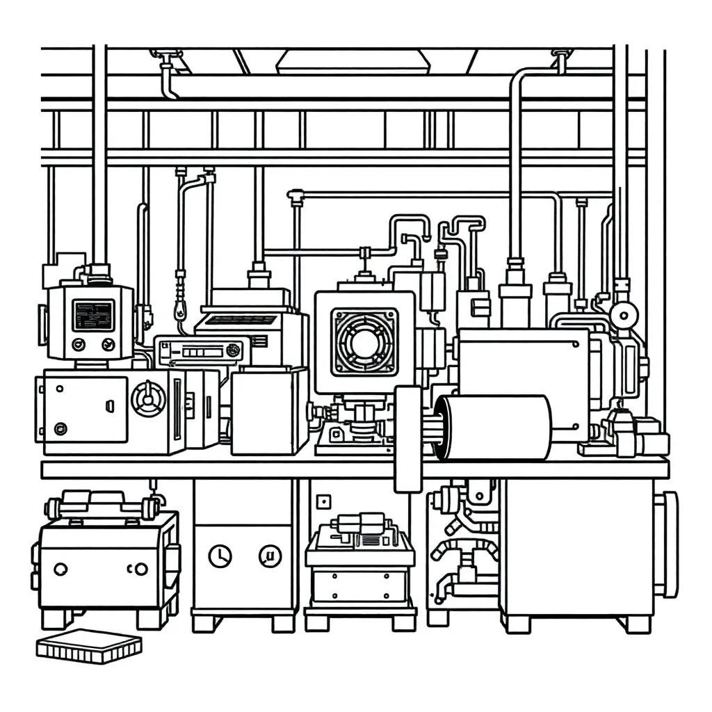 Machines coloring page