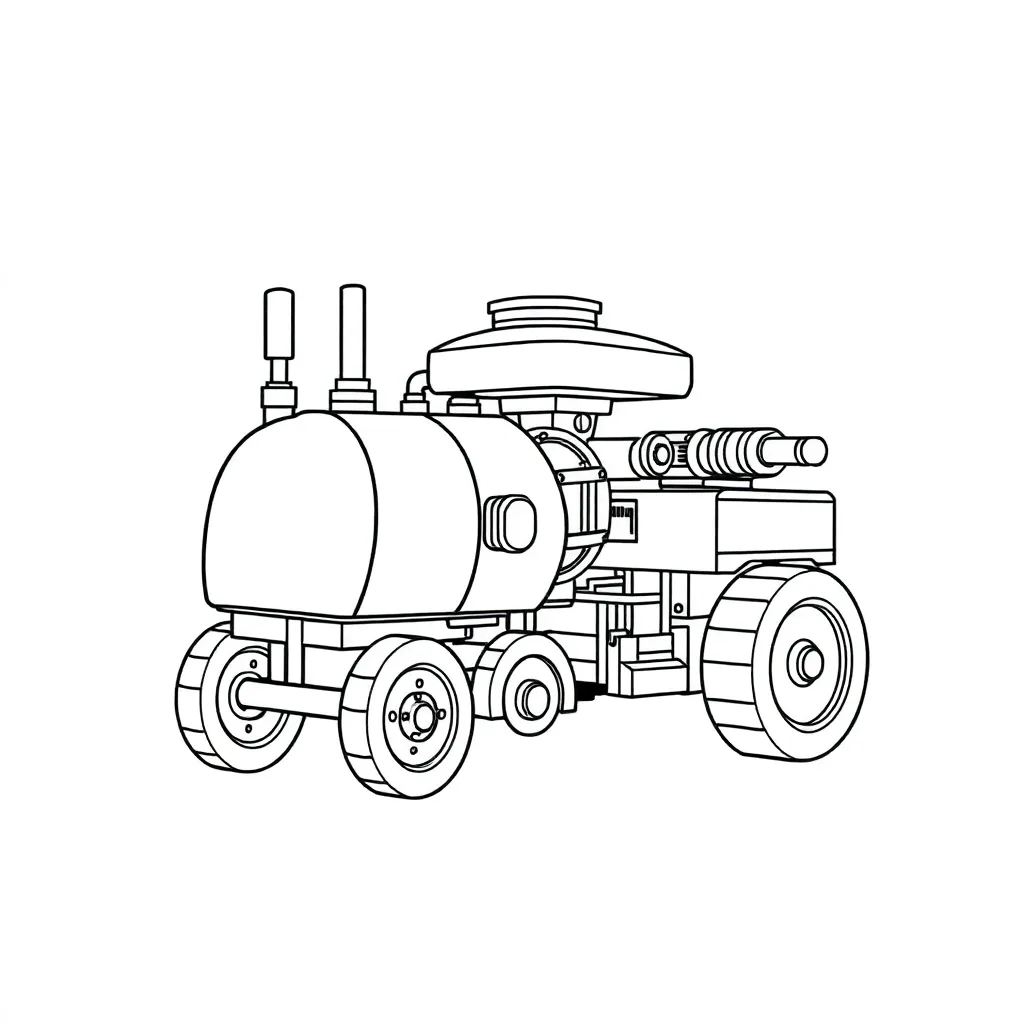 Machines coloring page