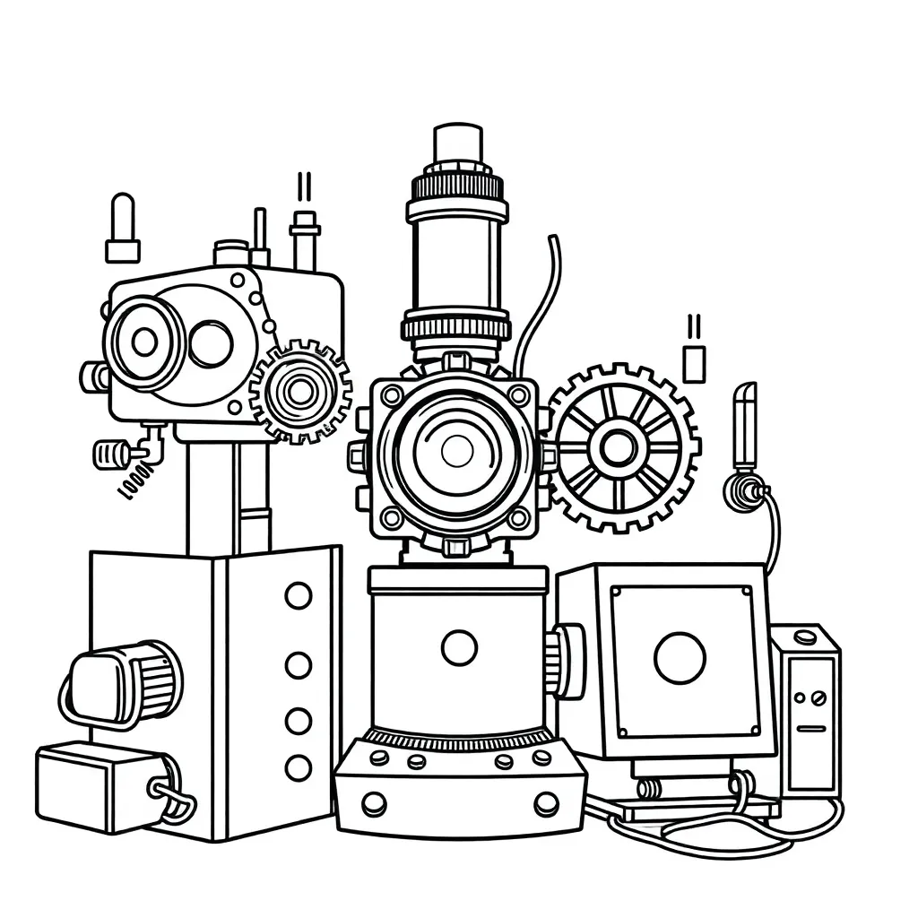 Machines coloring page