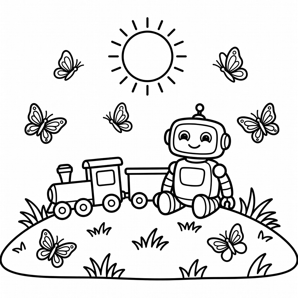Machines coloring page