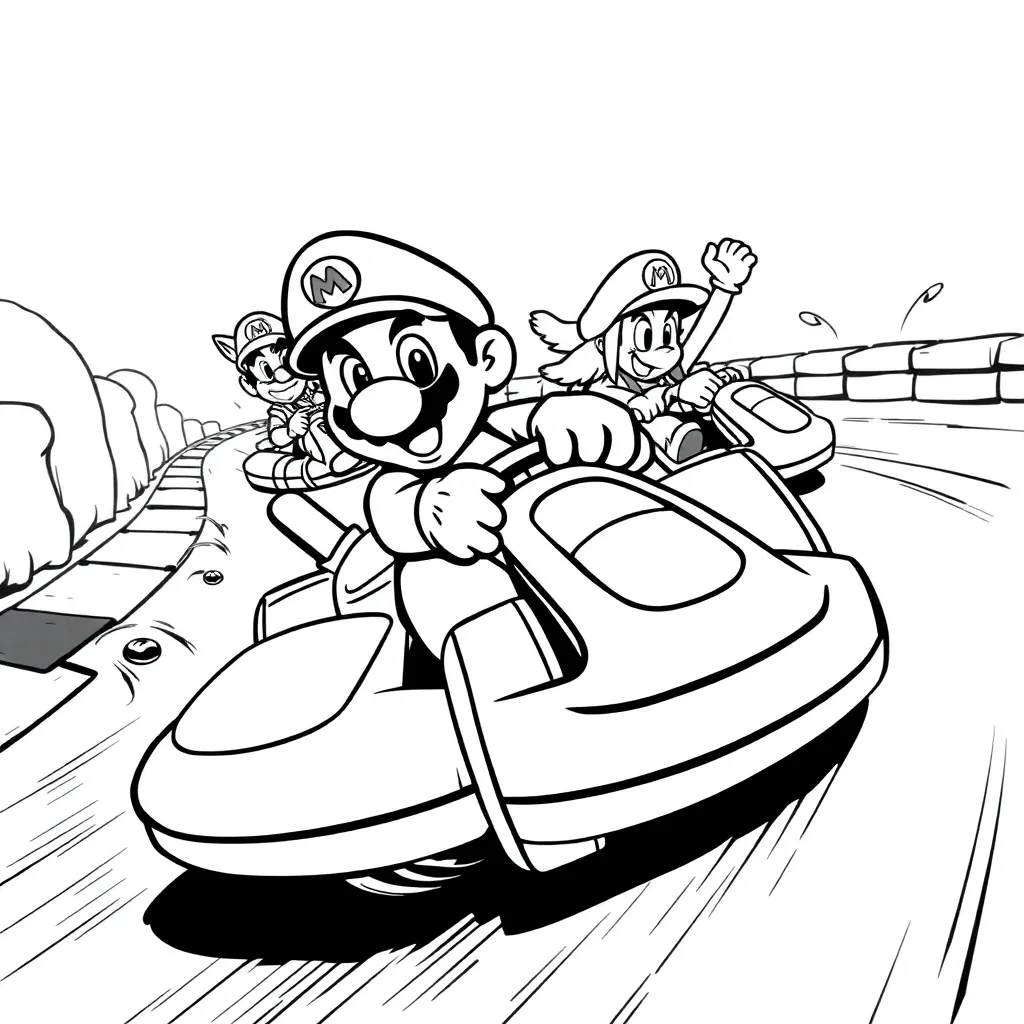 Mario Kart coloring page