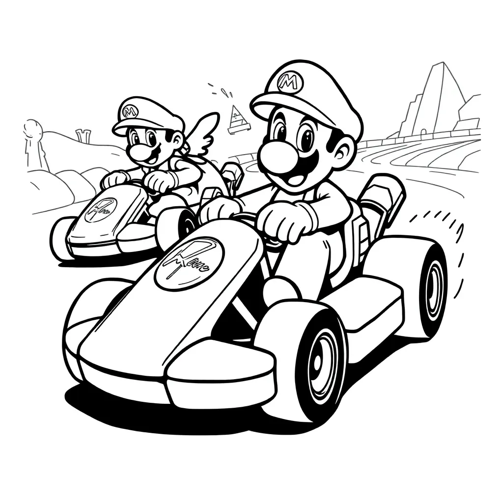 Mario Kart coloring page