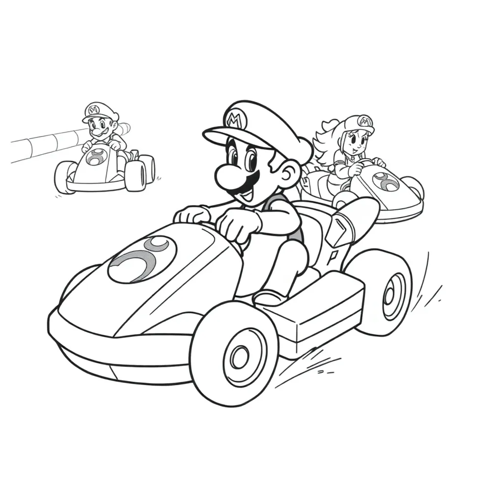 Mario Kart coloring page
