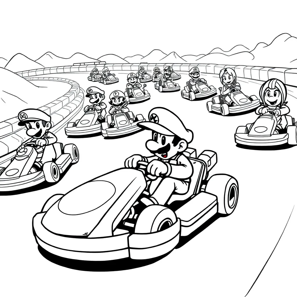 Mario Kart coloring page