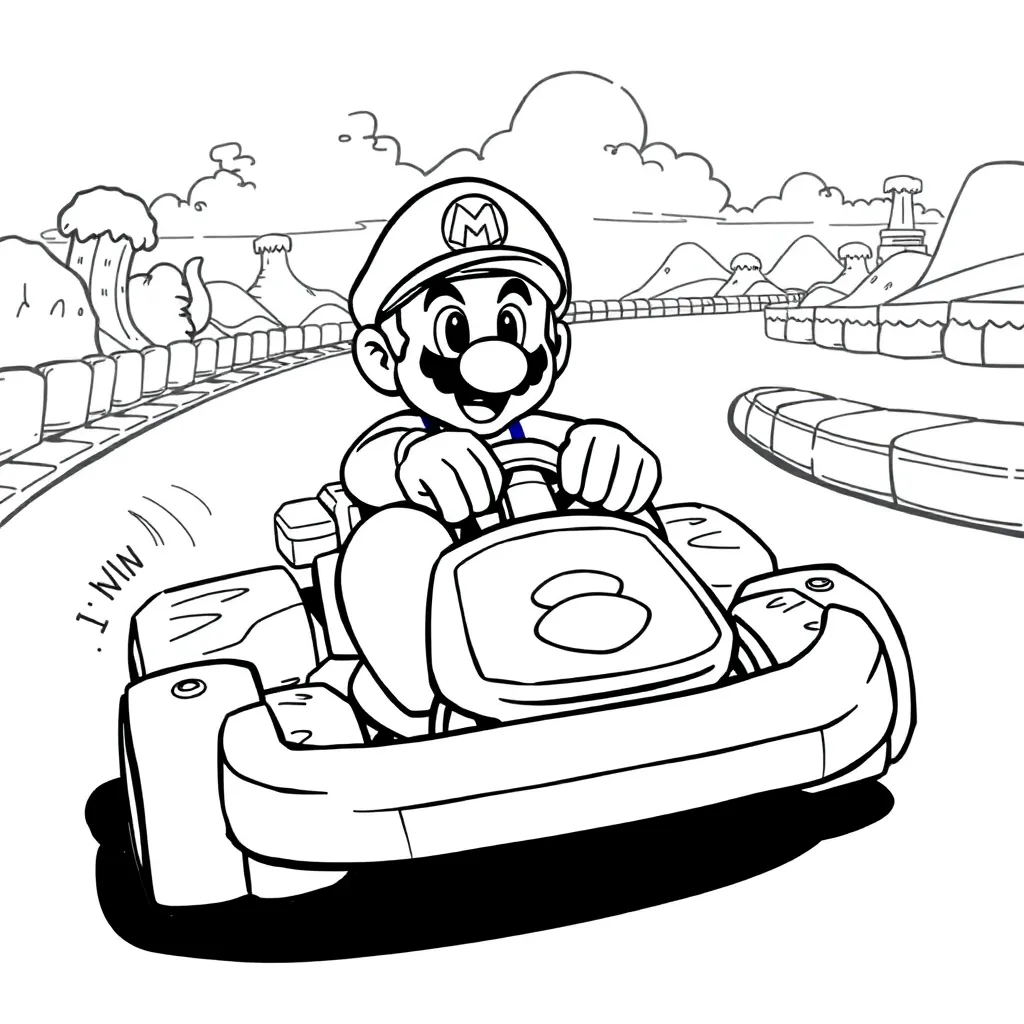 Mario Kart coloring page