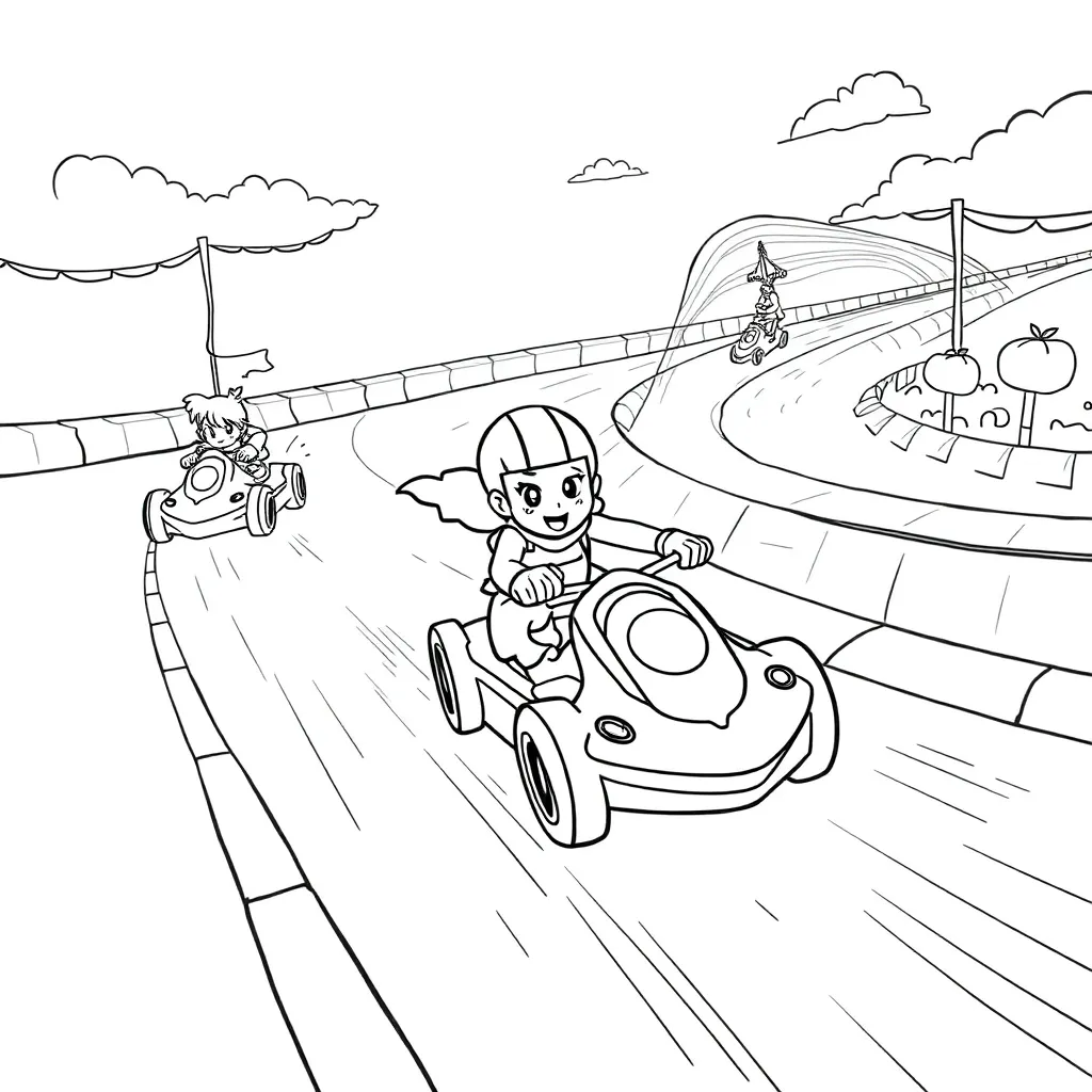 Mario Kart coloring page