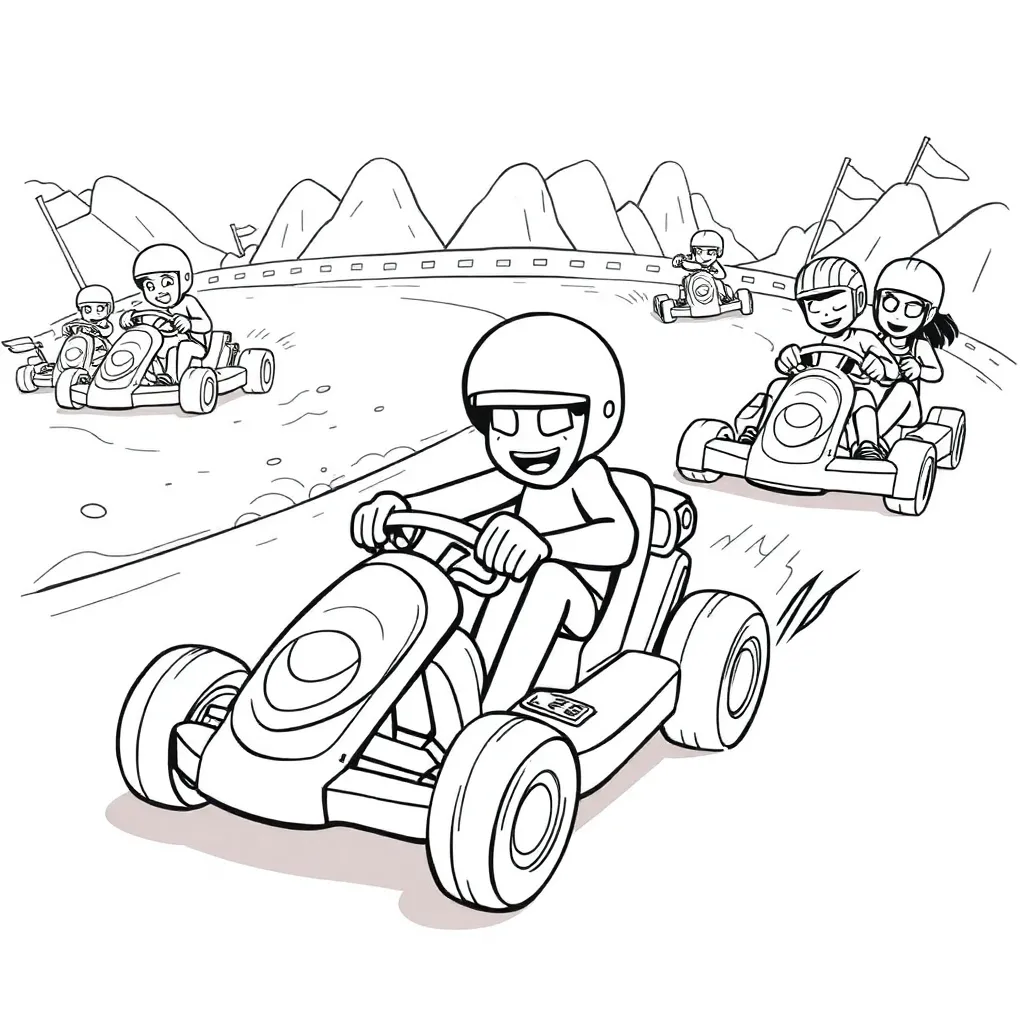 Mario Kart coloring page