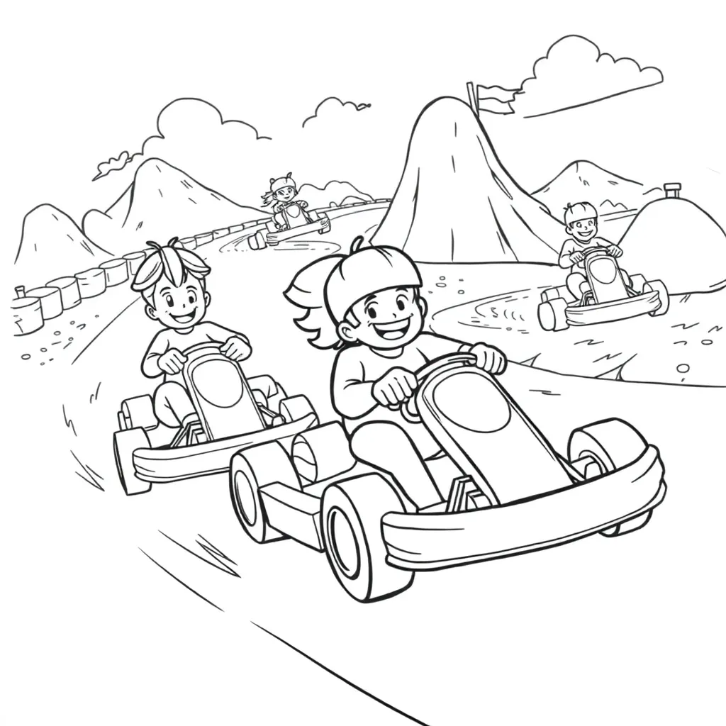 Mario Kart coloring page