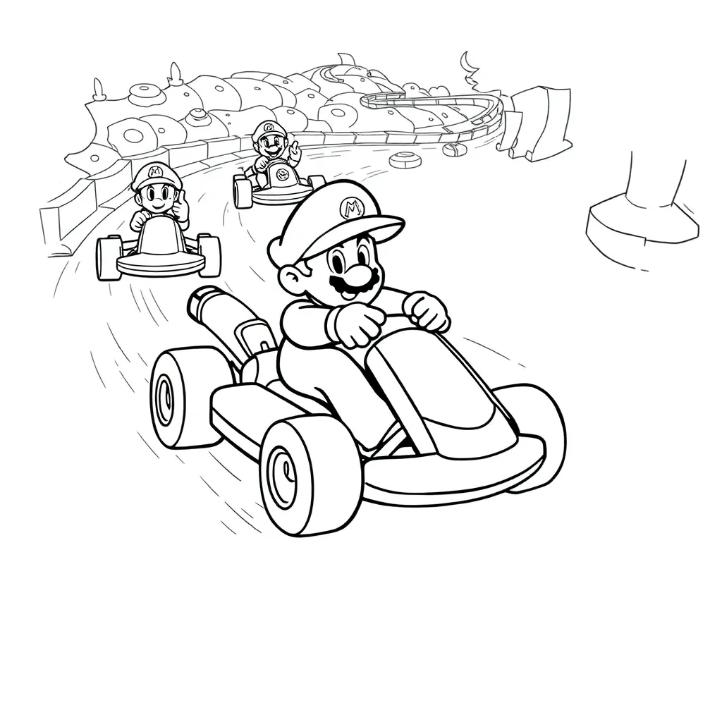 Mario Kart coloring page