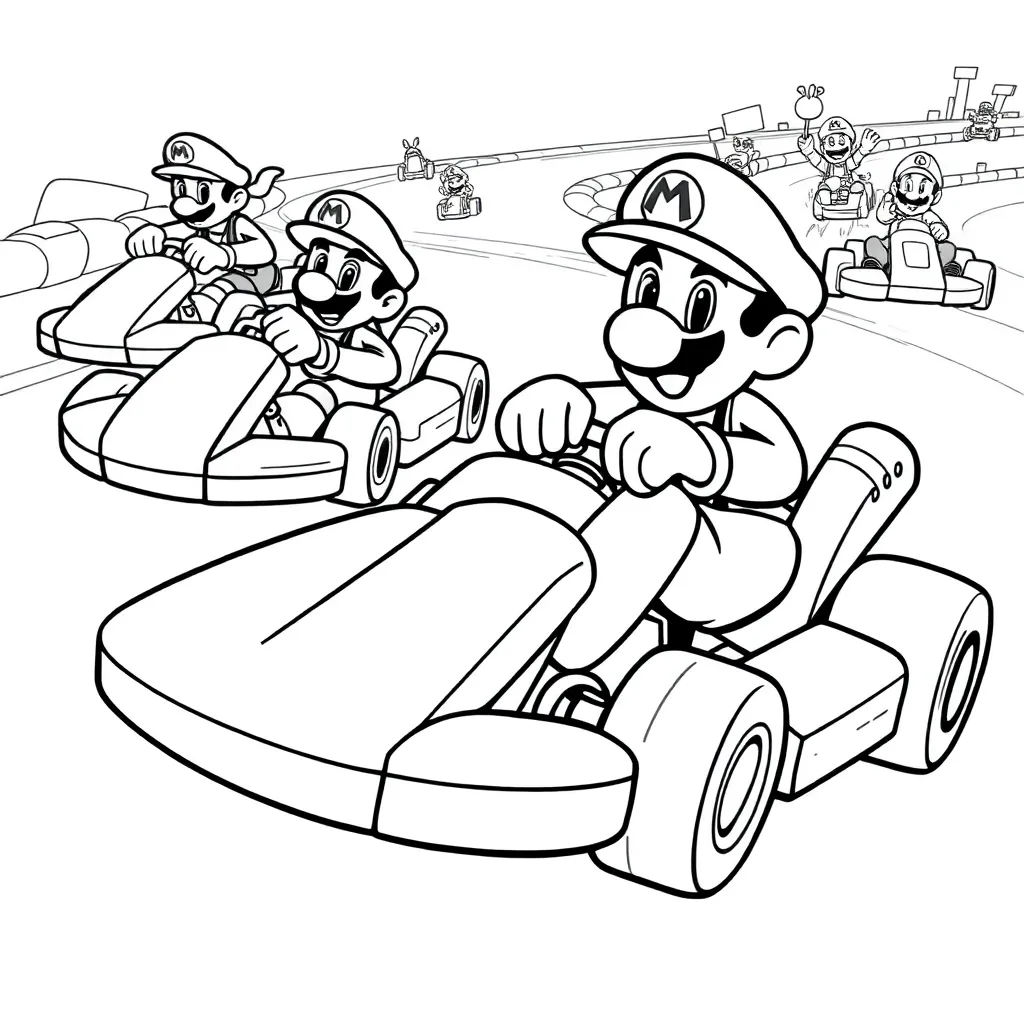 Mario Kart coloring page