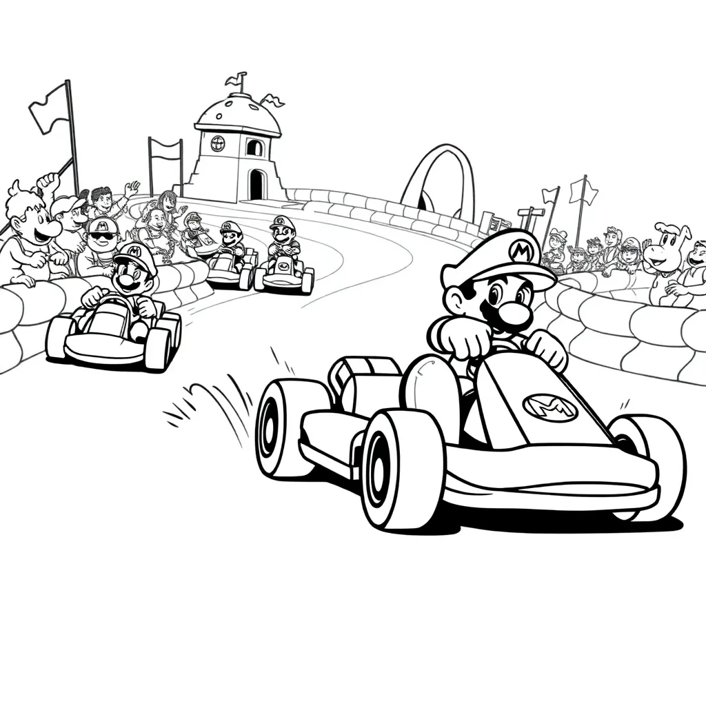 Mario Kart coloring page