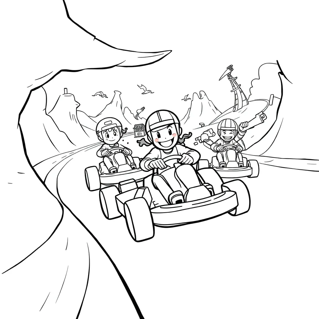 Mario Kart coloring page