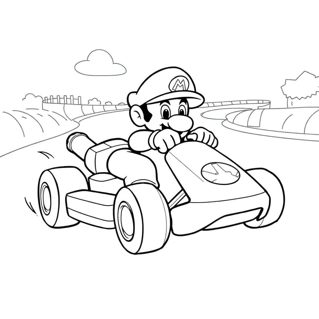 Mario Kart coloring page