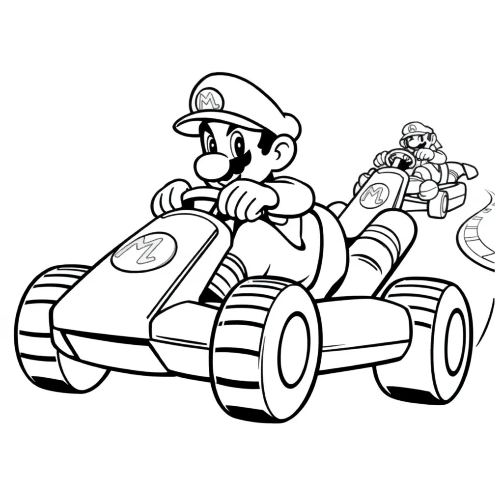 Mario Kart coloring page