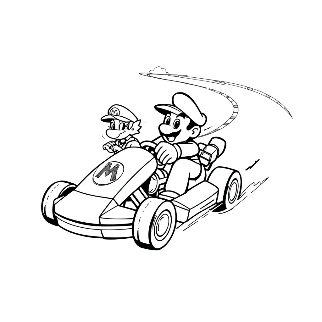Mario Kart coloring page