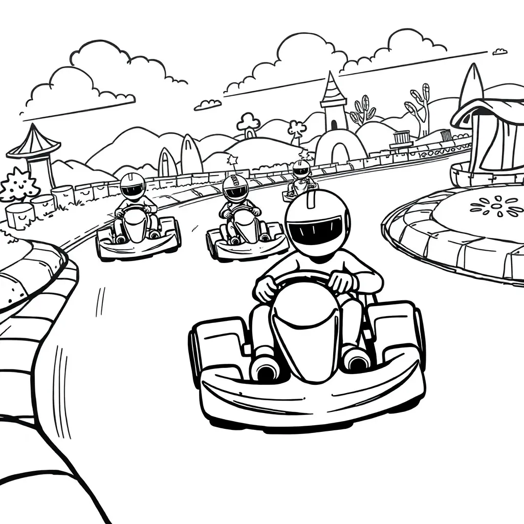 Mario Kart coloring page
