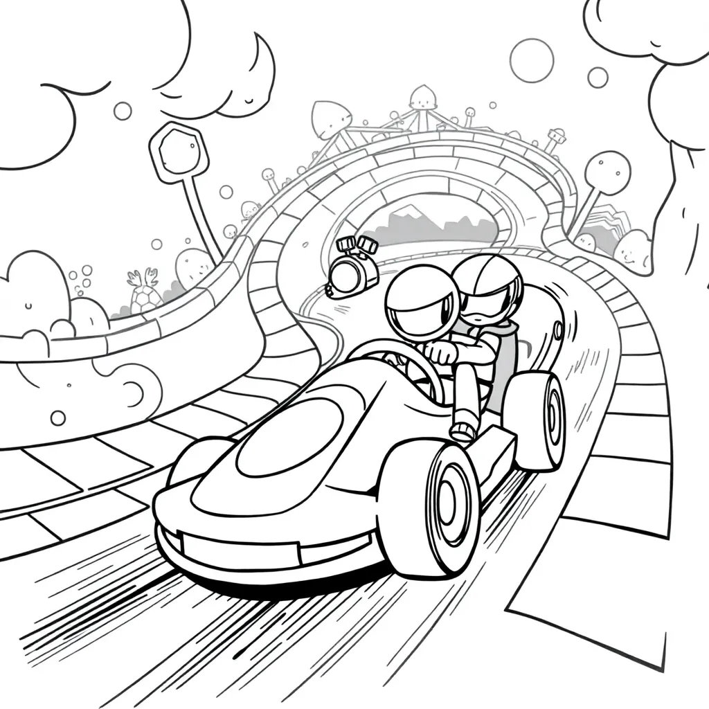 Mario Kart coloring page