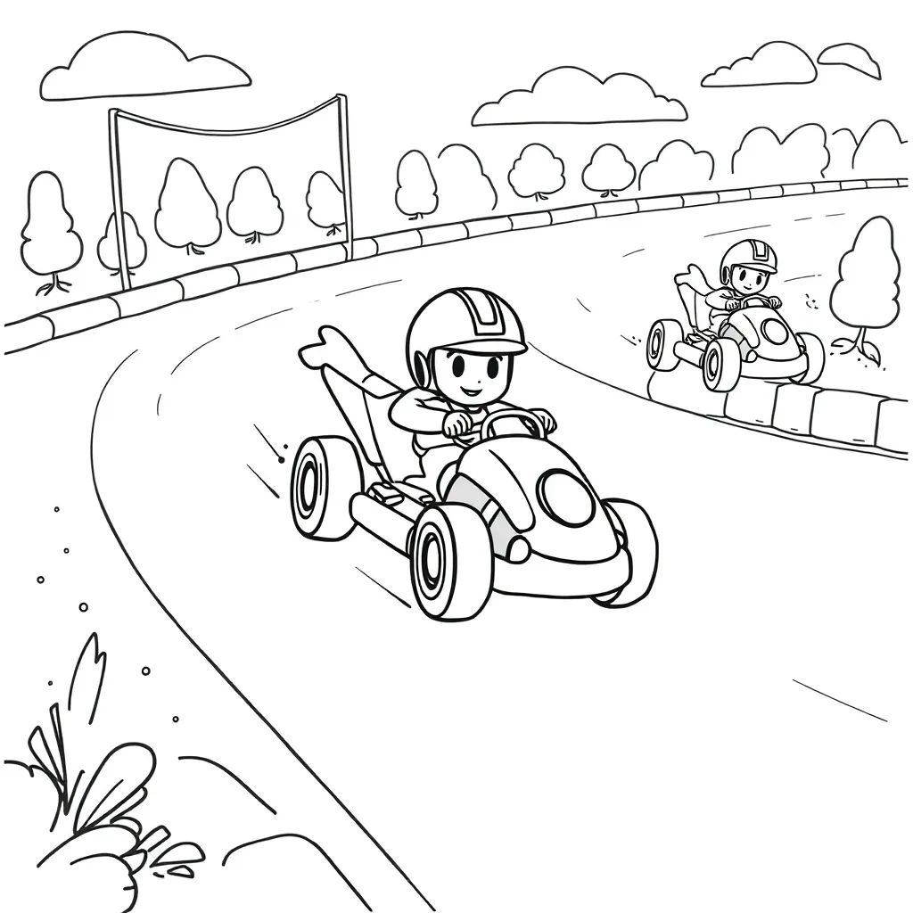 Mario Kart coloring page