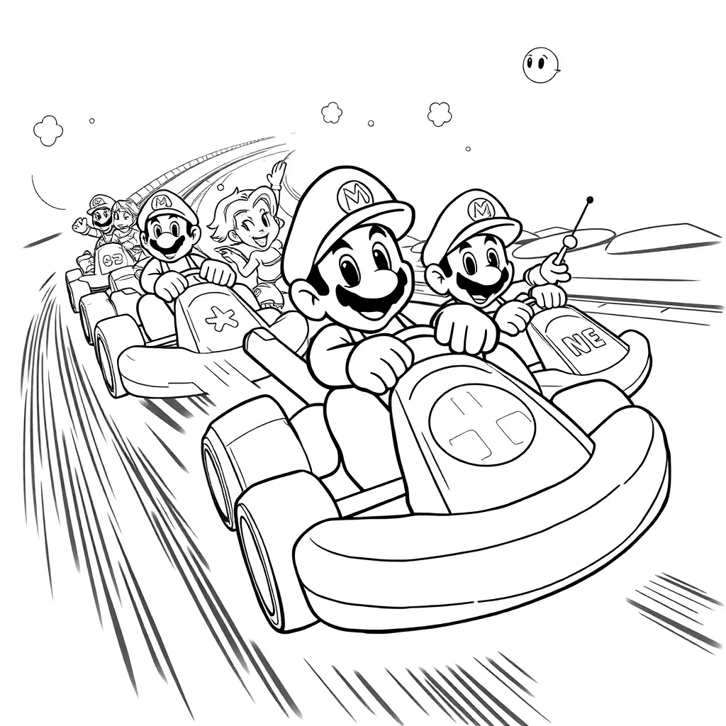 Mario Kart coloring page