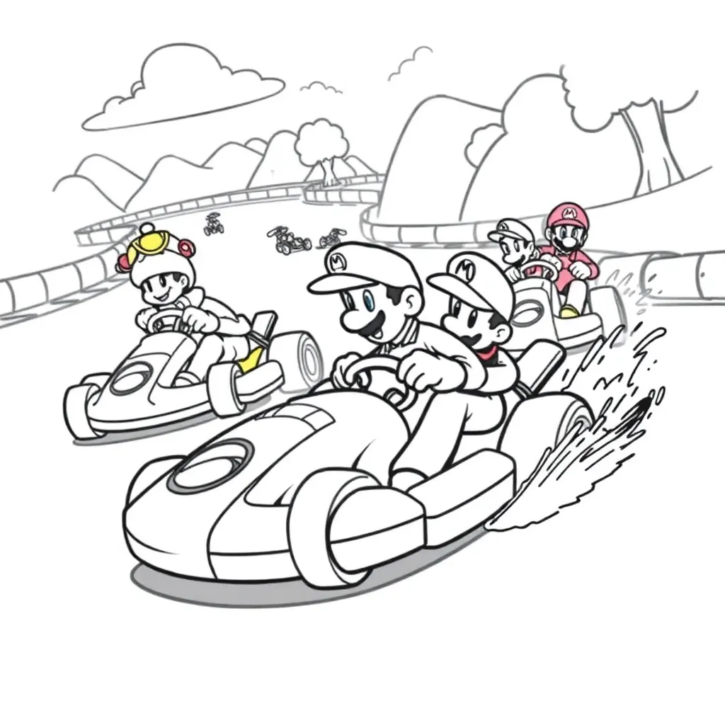 Mario Kart coloring page