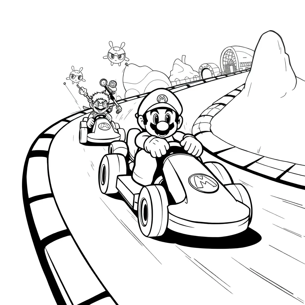 Mario Kart coloring page